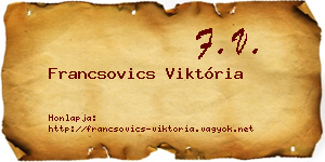 Francsovics Viktória névjegykártya