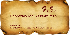 Francsovics Viktória névjegykártya